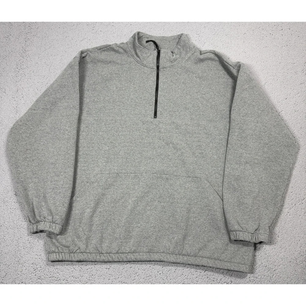 The North Face Sweatshirt Mens XL Gray Fleece 1/4 Zip Pullover Speckle Logo